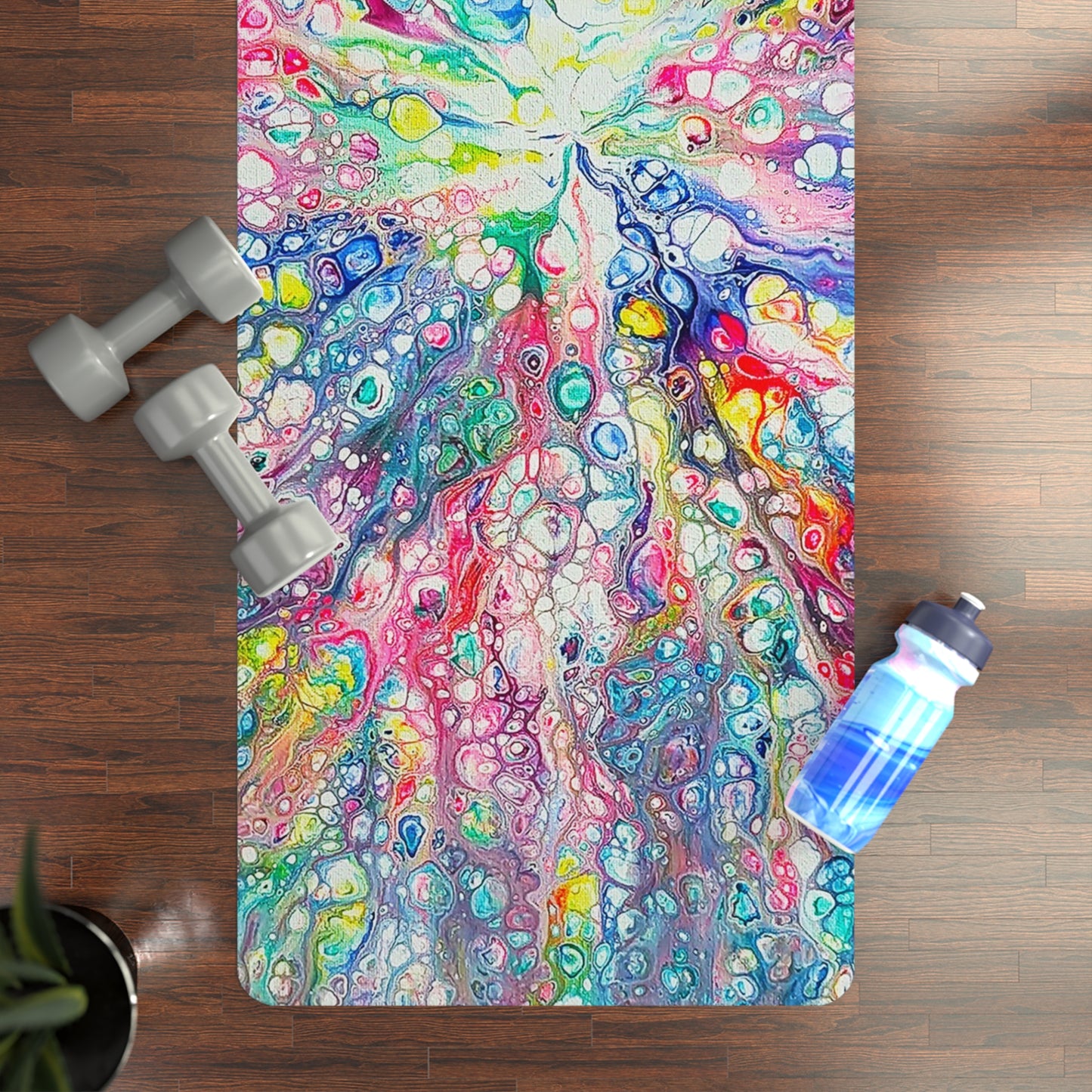 "Rainbow Dragon" Rubber-backed Yoga Mat