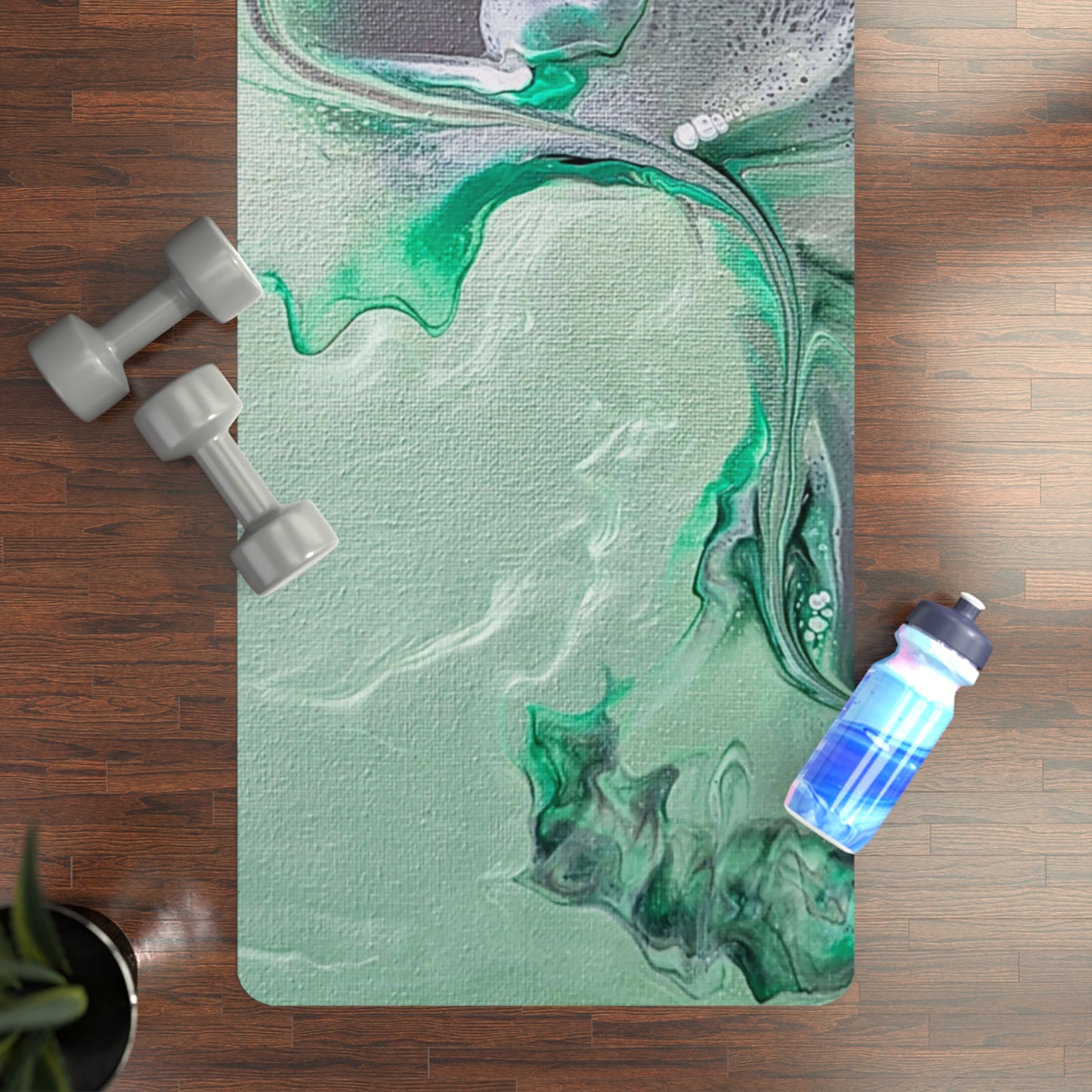 "Sea Glass" Rubber-backed Yoga Mat