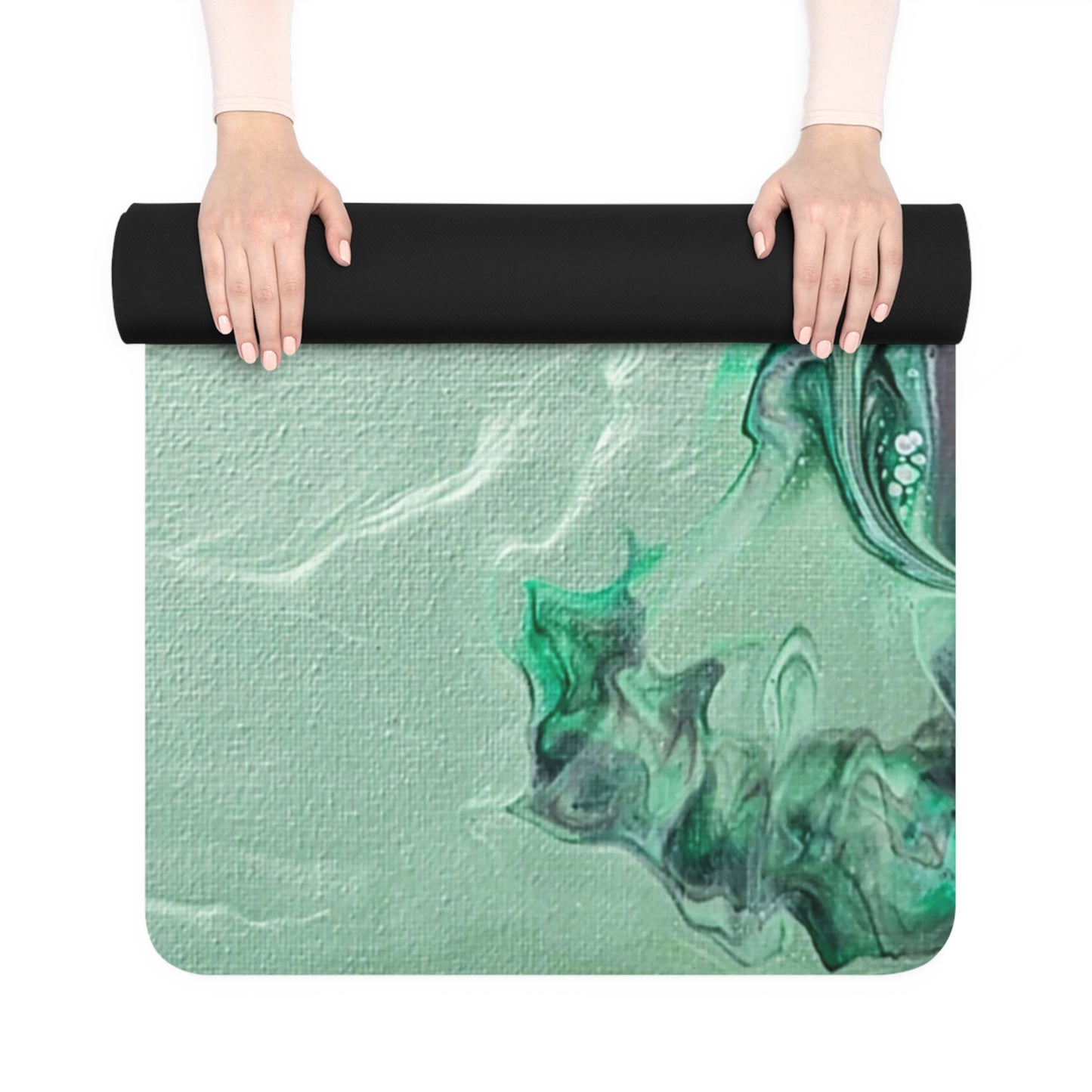 "Sea Glass" Rubber-backed Yoga Mat