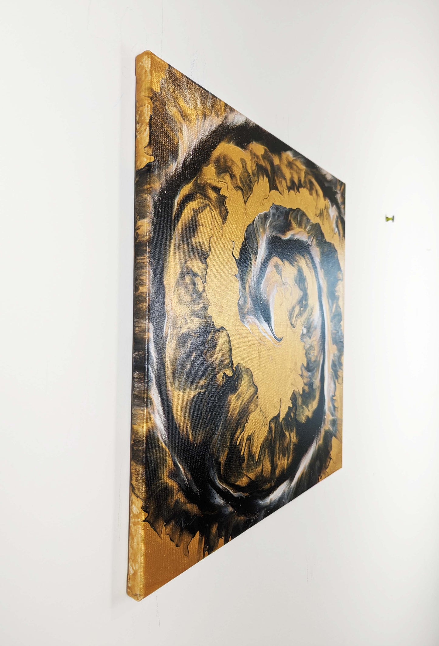 original acrylic fluid artwork named Barley, Wheat, & Rye 18x18in