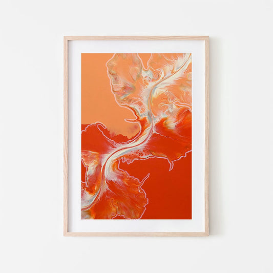 print of original acrylic fluid art piece Cross The Line