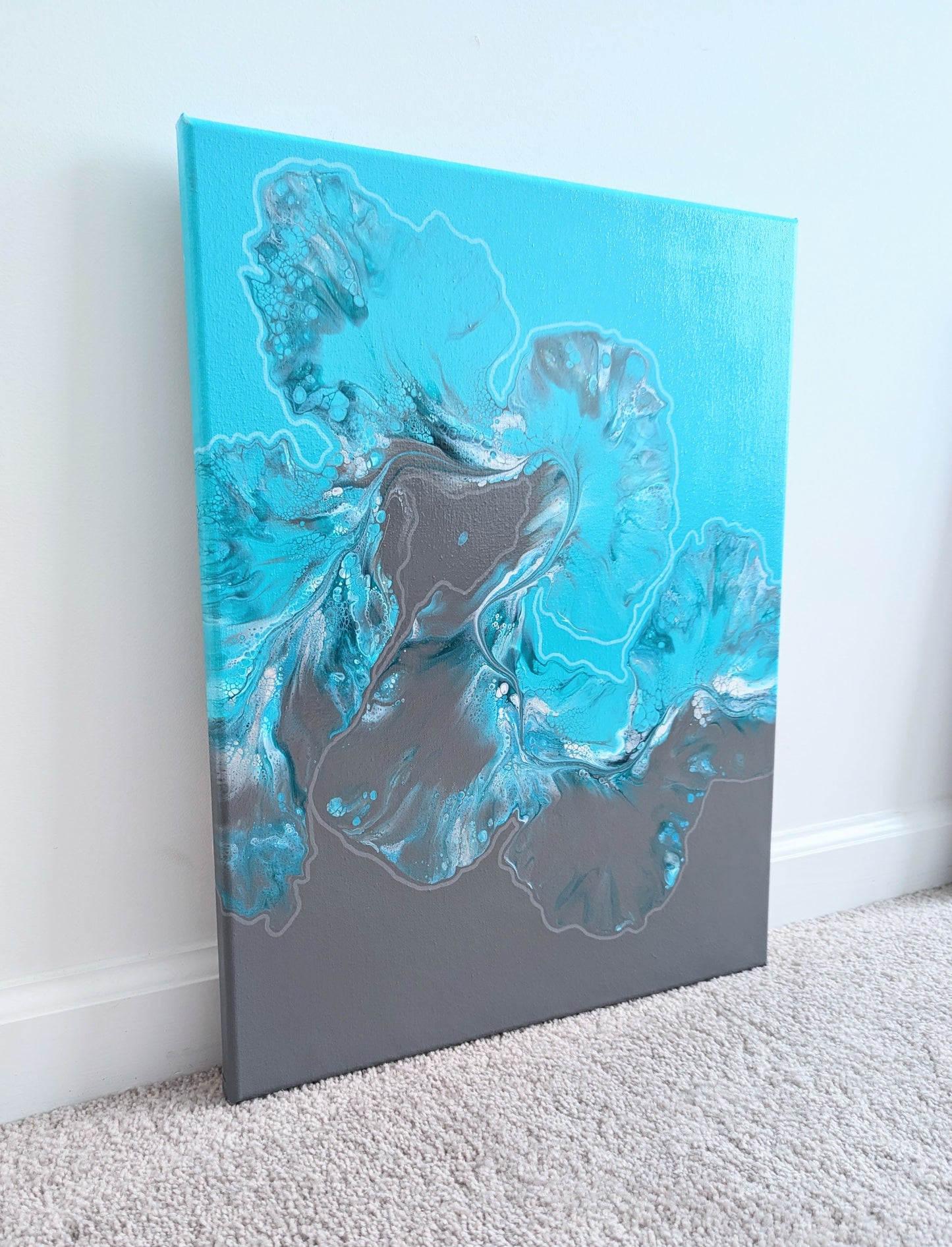 original acrylic fluid artwork named Glacier 16x20in