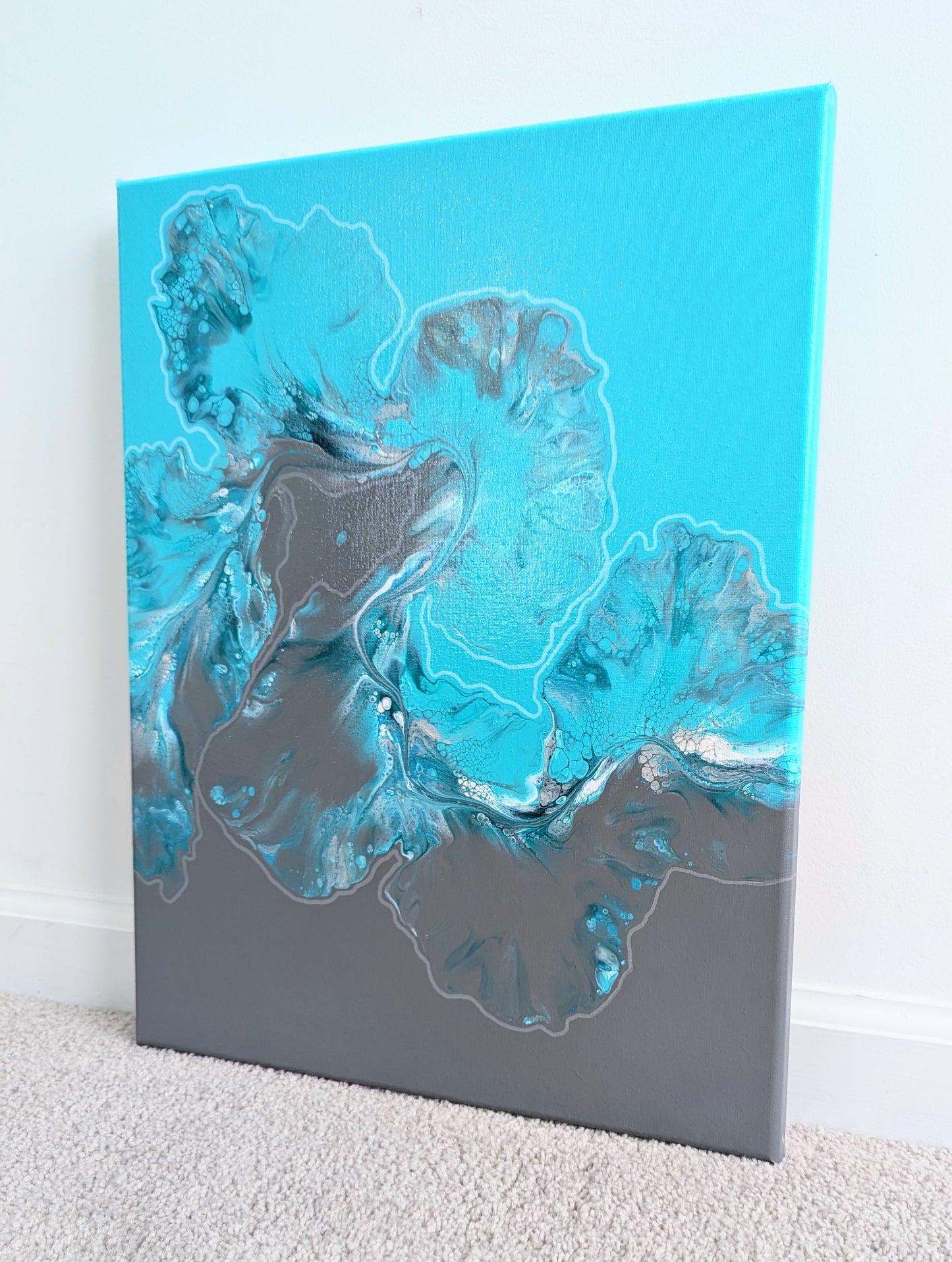original acrylic fluid artwork named Glacier 16x20in