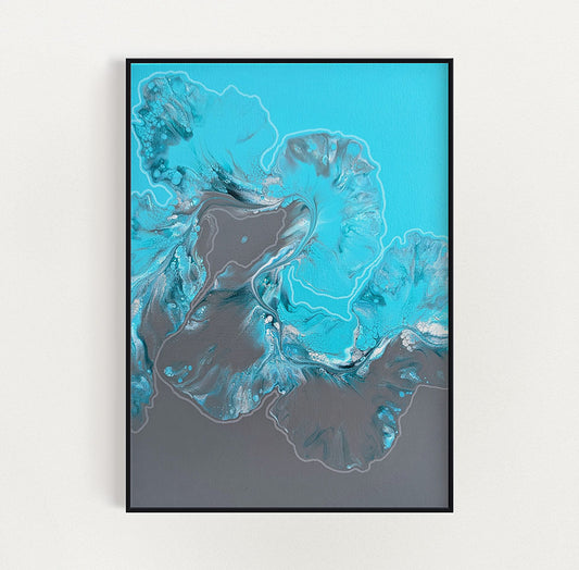 original acrylic fluid artwork named Glacier 16x20in