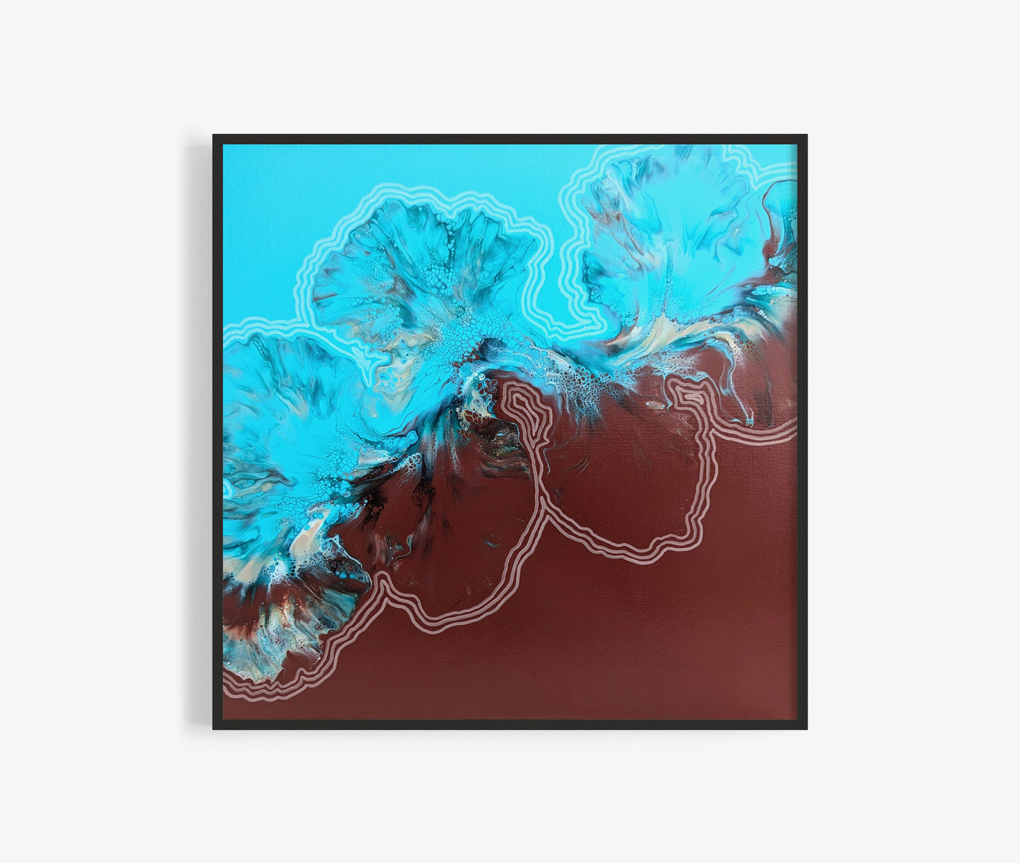 original acrylic fluid artwork named Growth & Change 18x18in