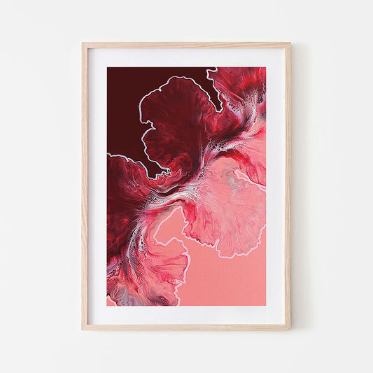 print of original acrylic fluid art piece Hold The Line