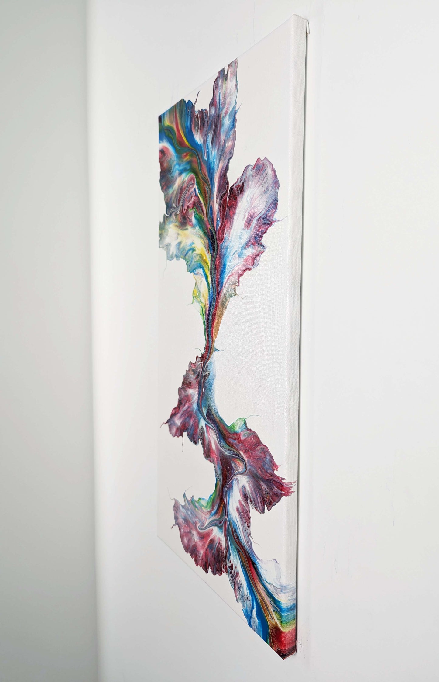 original acrylic fluid artwork named Macaw 12x24in