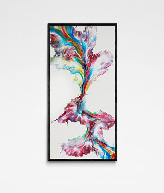 original acrylic fluid artwork named Walk The Line 12x24in