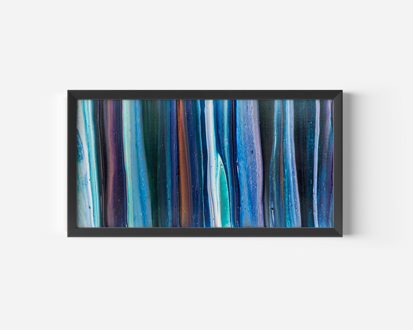 original acrylic fluid artwork named Mystical Forest 10x20in