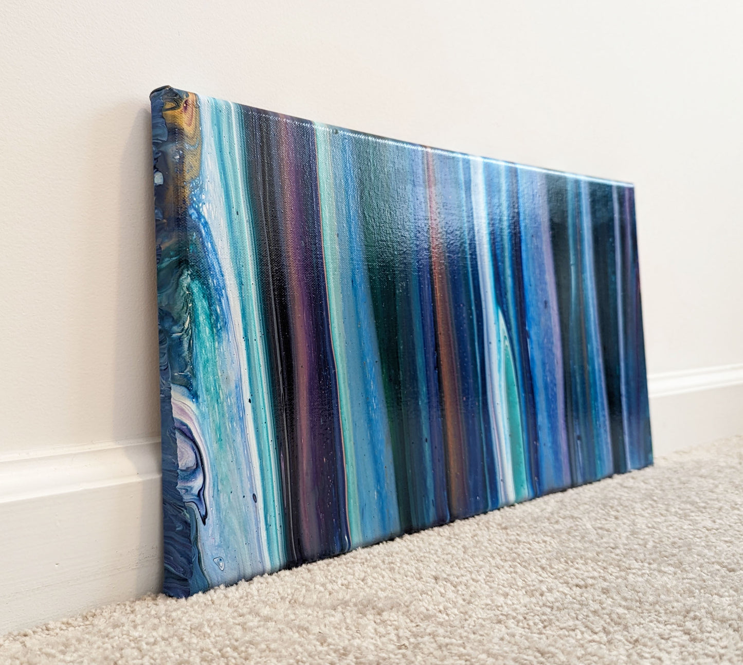original acrylic fluid artwork named Mystical Forest 10x20in