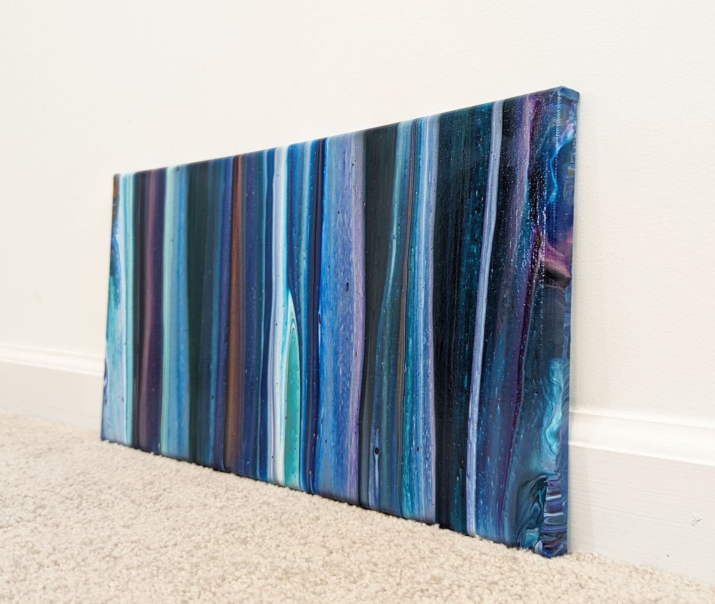 original acrylic fluid artwork named Mystical Forest 10x20in