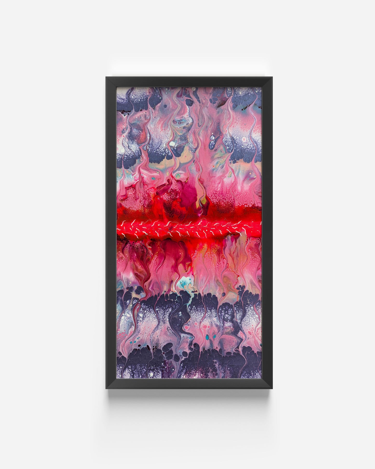 original acrylic fluid artwork named Radiate 12x24in