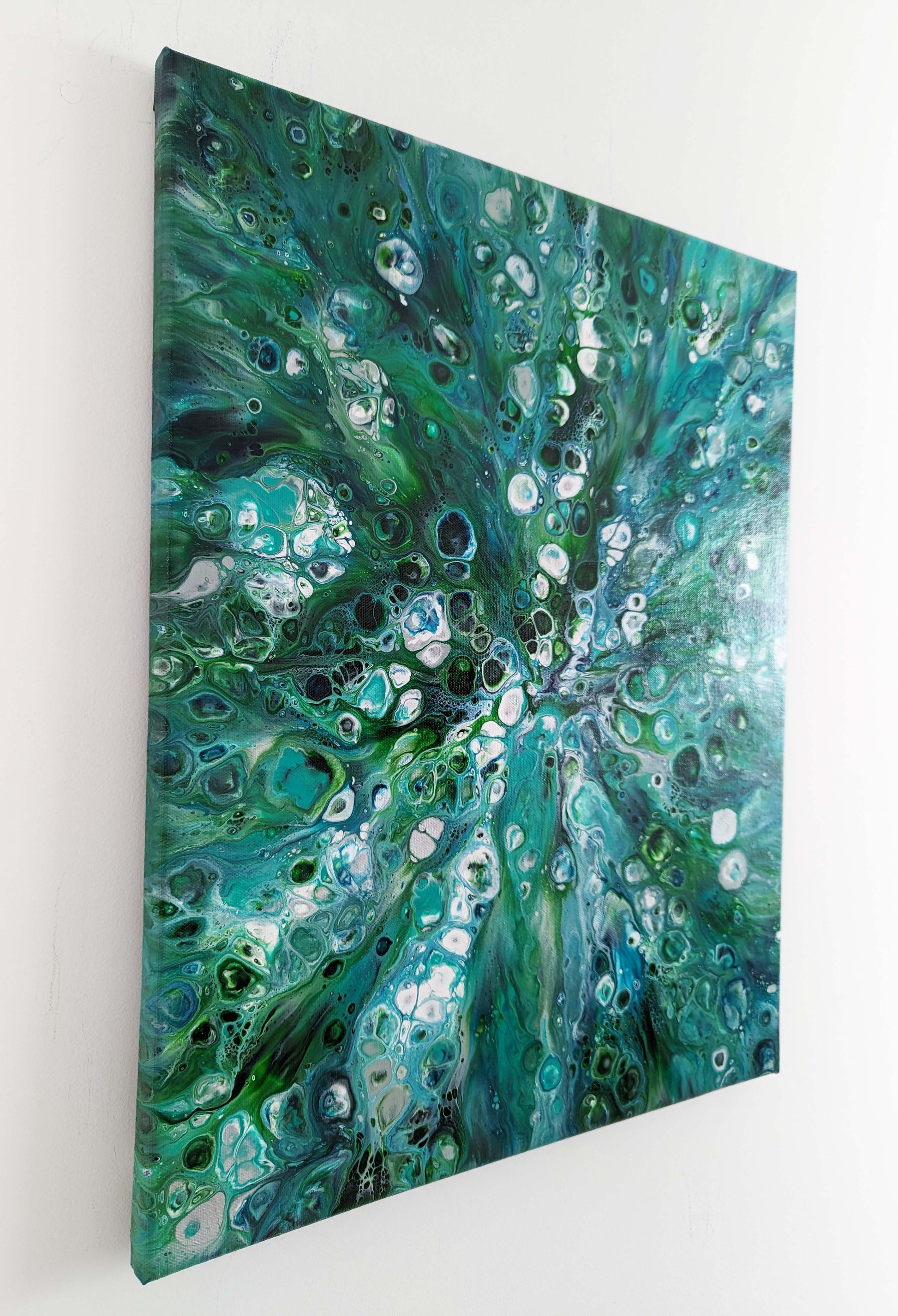 original acrylic fluid artwork named Sea Maiden 16x20in