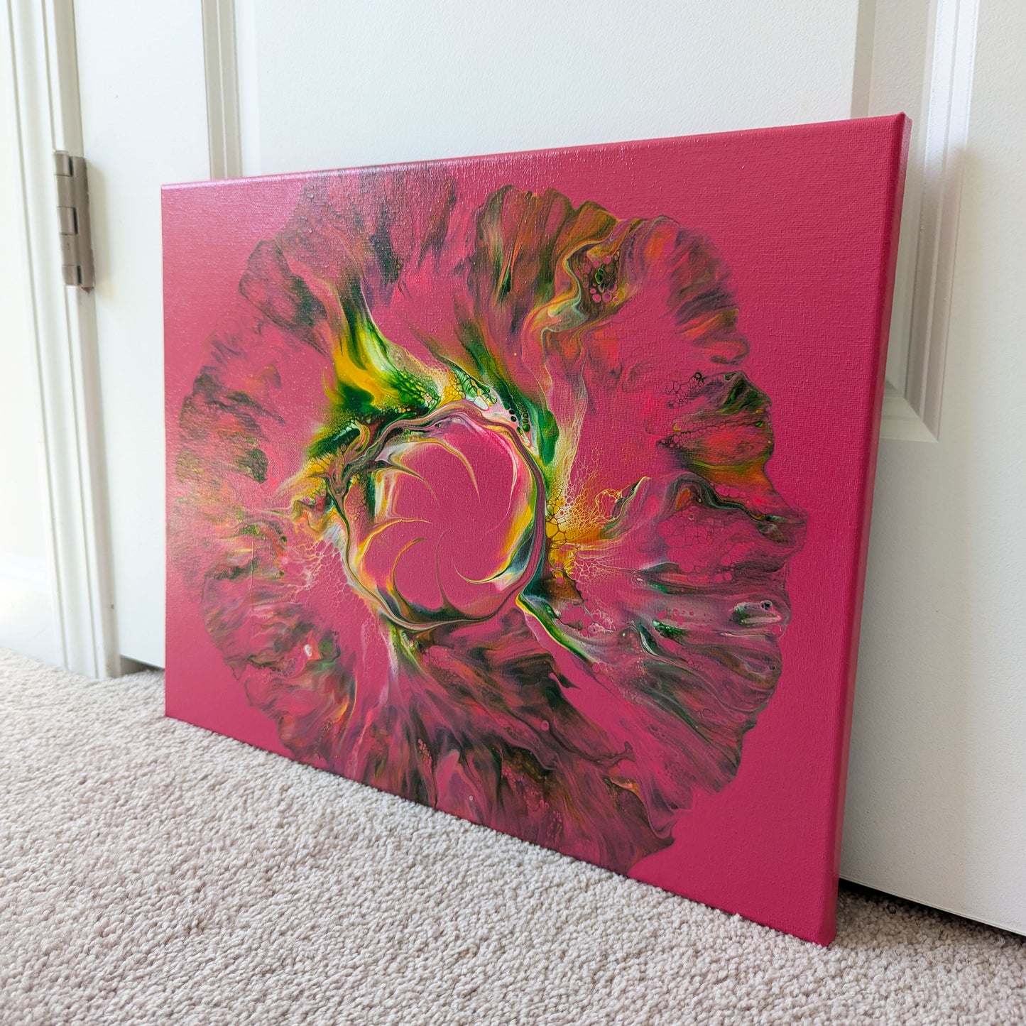 original acrylic fluid artwork named Sprout Out 11x18in