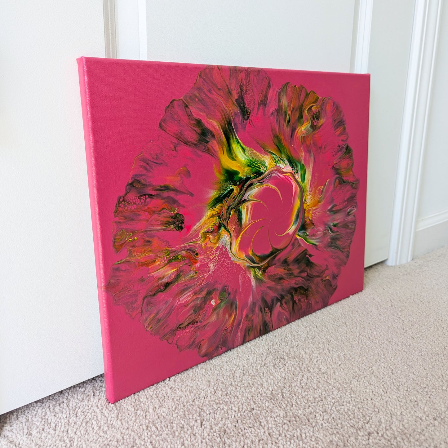 original acrylic fluid artwork named Sprout Out 11x18in