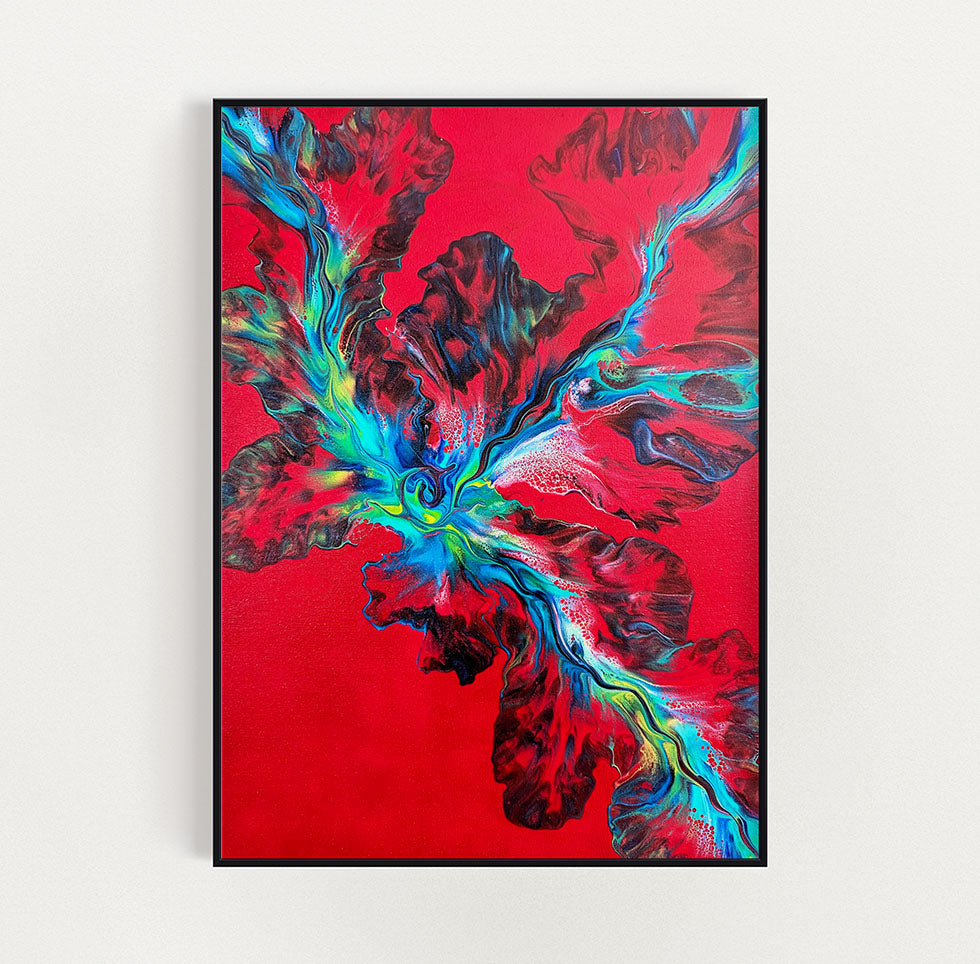 original acrylic fluid artwork named The Extreme 18x24in
