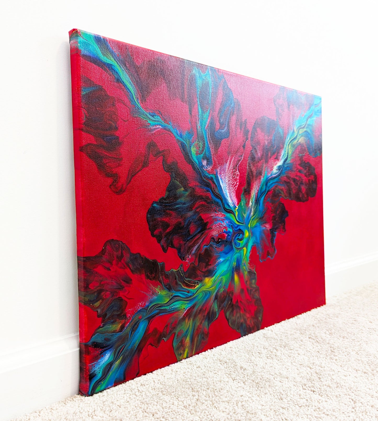original acrylic fluid artwork named The Extreme 18x24in