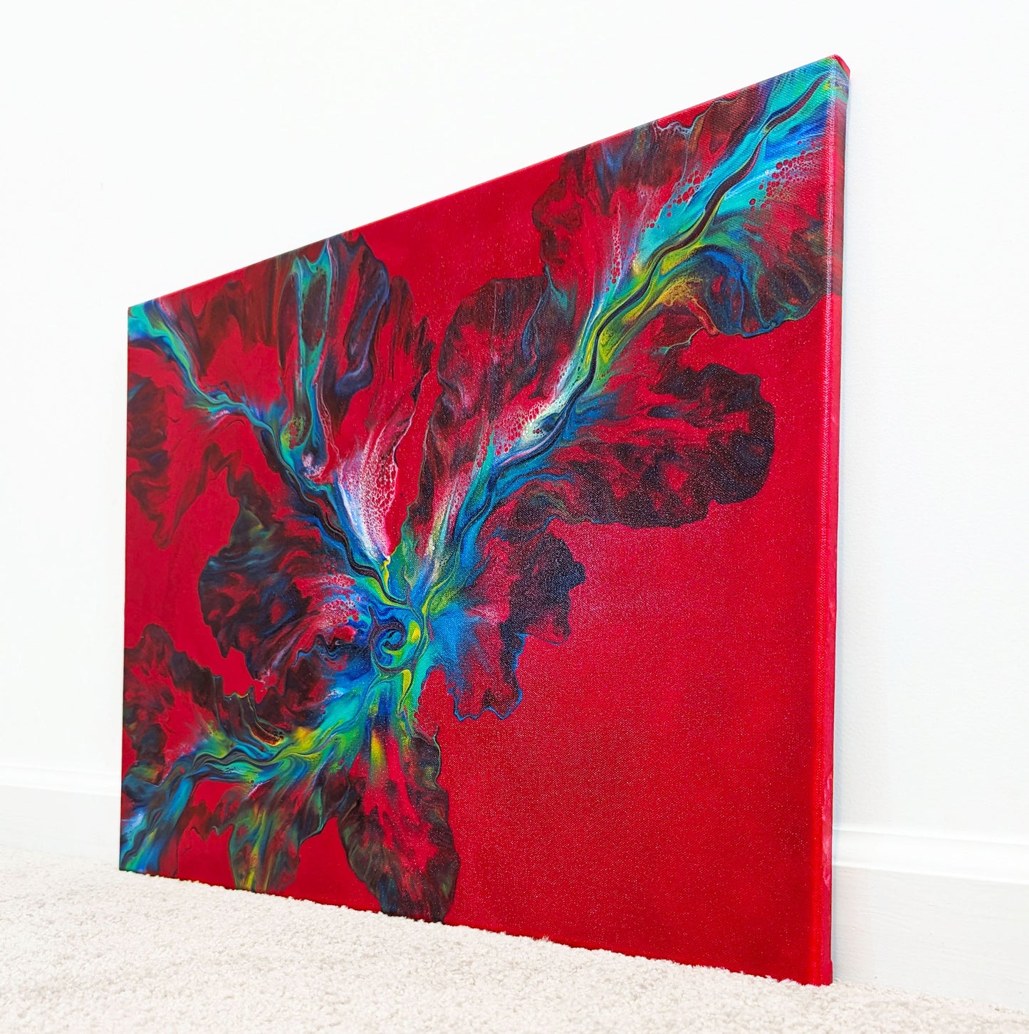 original acrylic fluid artwork named The Extreme 18x24in