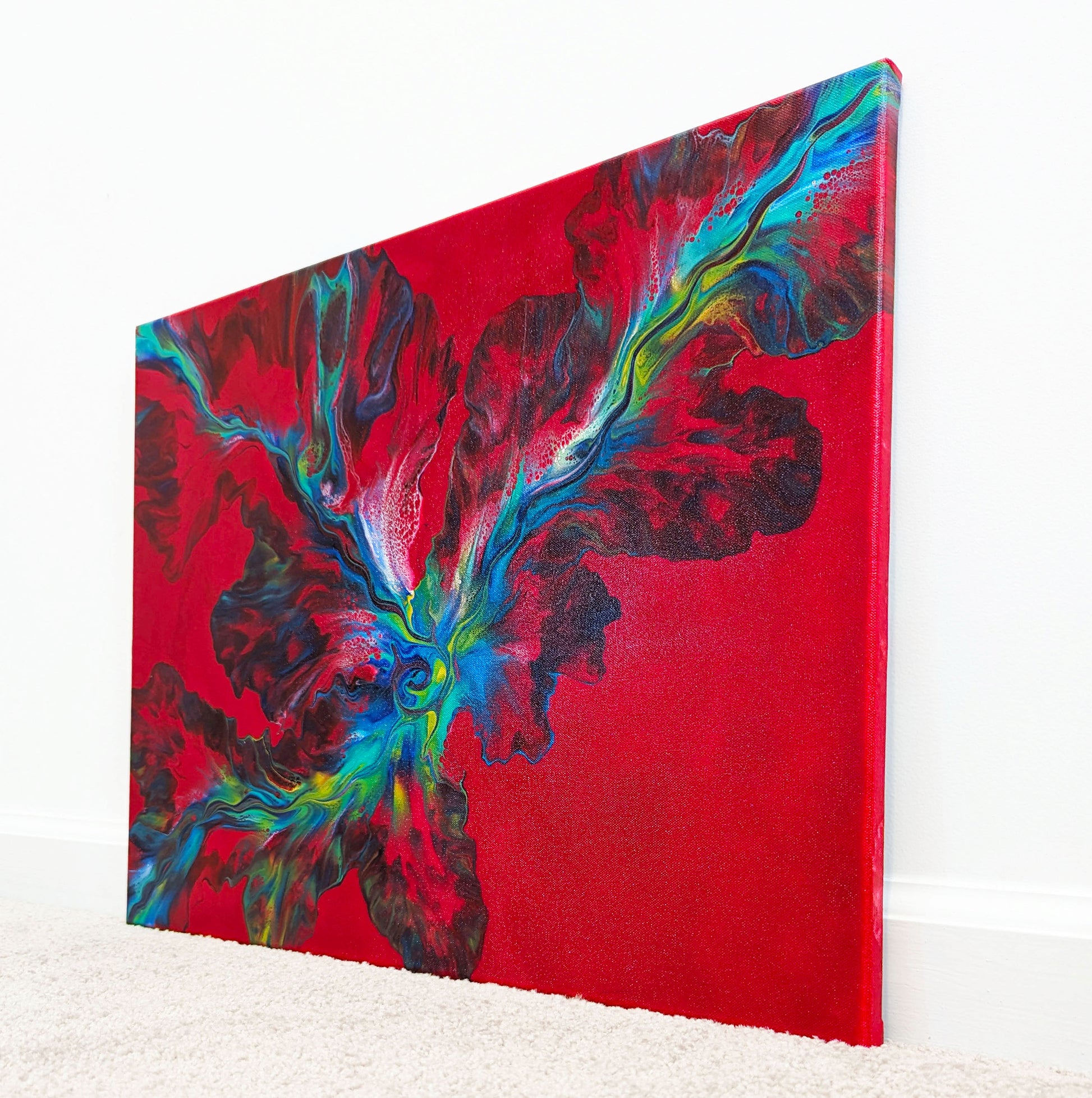 original acrylic fluid artwork named The Extreme 18x24in