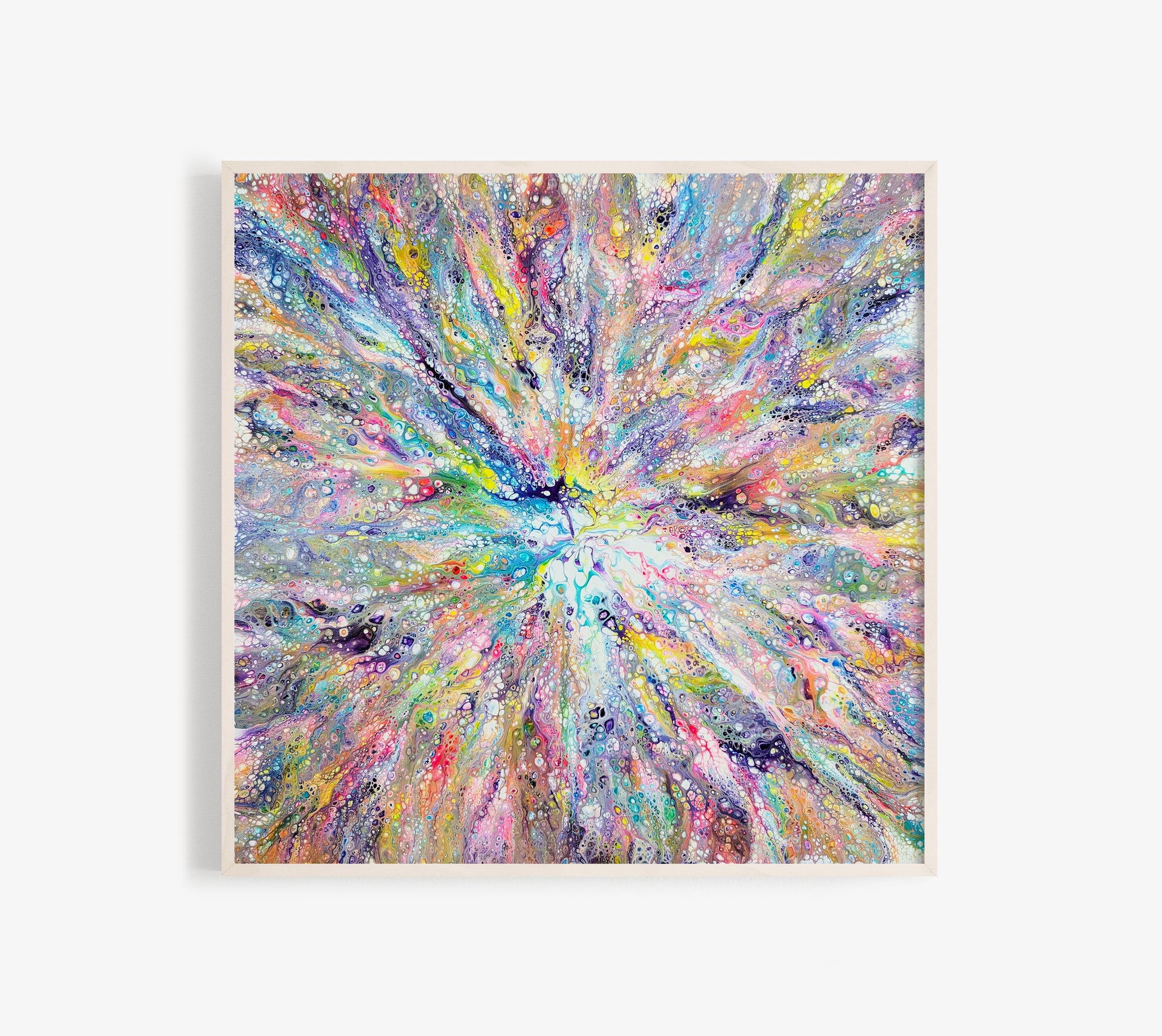 original acrylic fluid artwork named Unicorn 24x24in