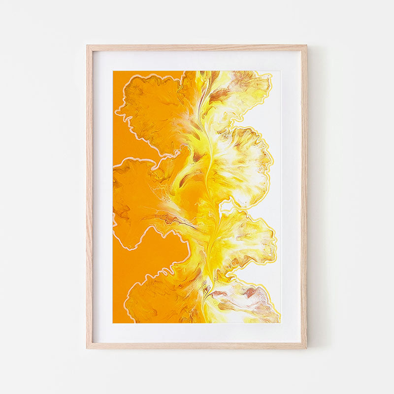 print of original acrylic fluid art piece Walk The Line