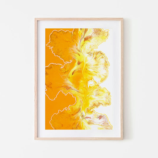 print of original acrylic fluid art piece Walk The Line