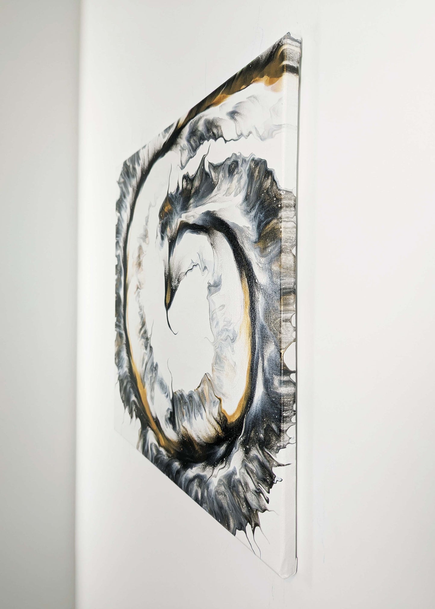 original acrylic fluid artwork named Whiskey On Ice 18x18in