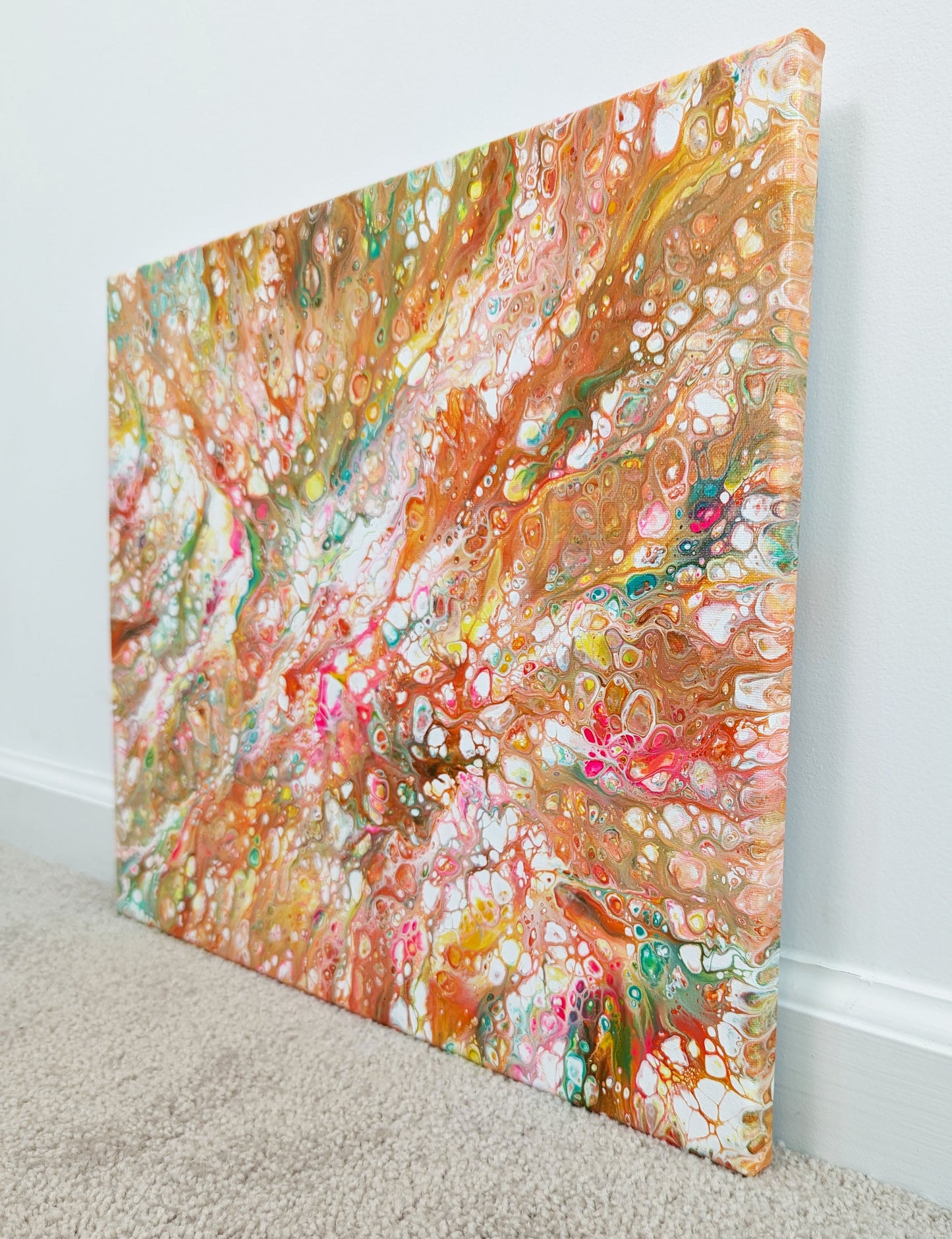 original acrylic fluid artwork named Wild Flower Fairy 16x20in