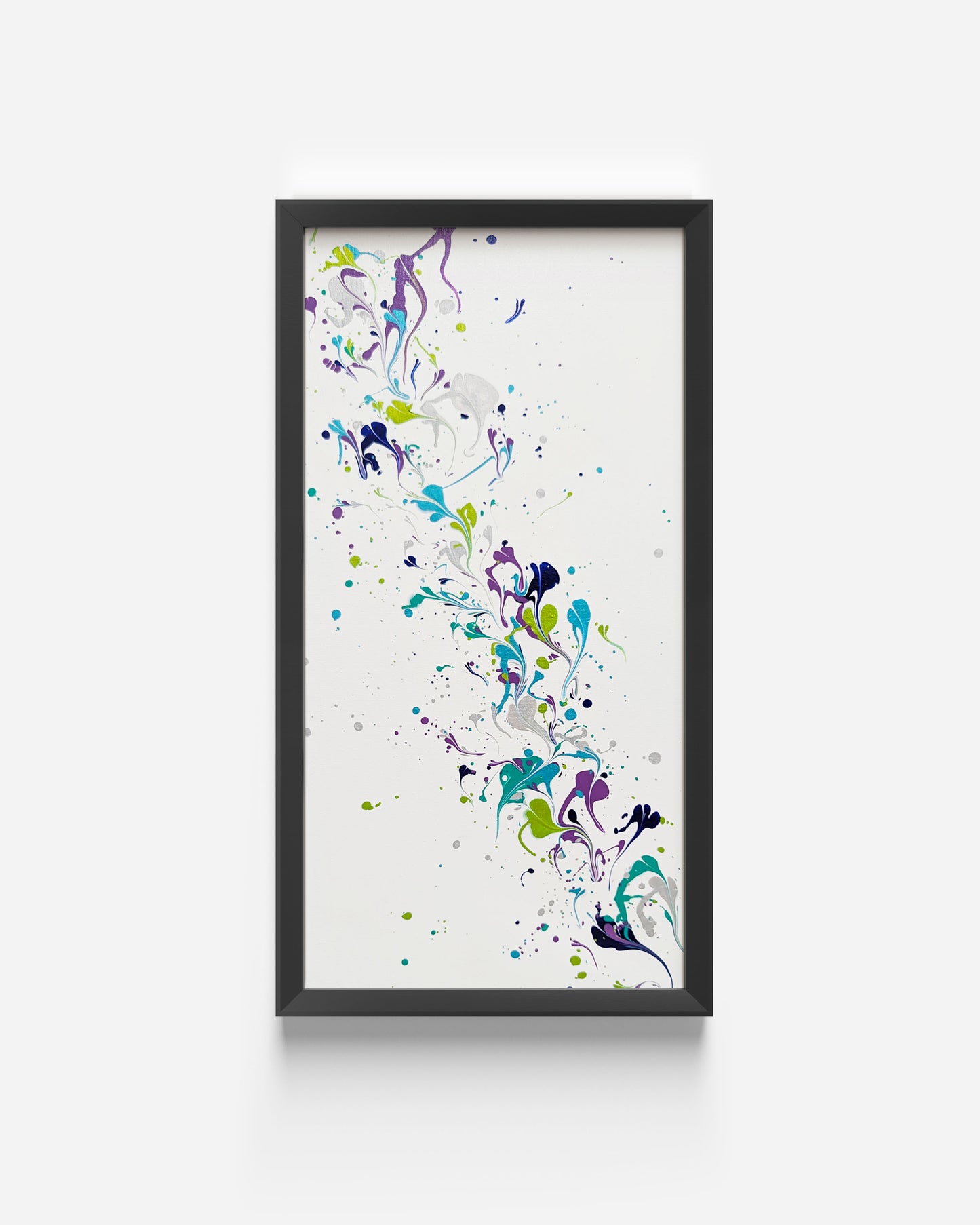 original acrylic fluid artwork named Wildflower Trail 10x20in