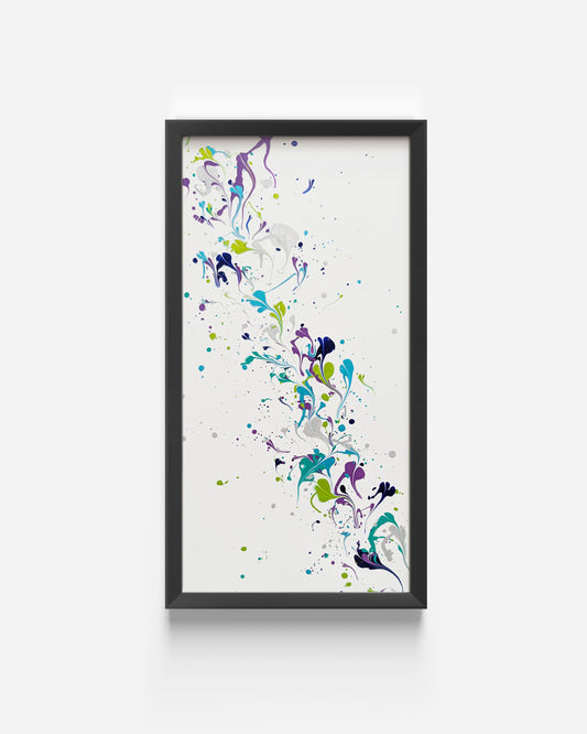 original acrylic fluid artwork named Wildflower Trail 10x20in