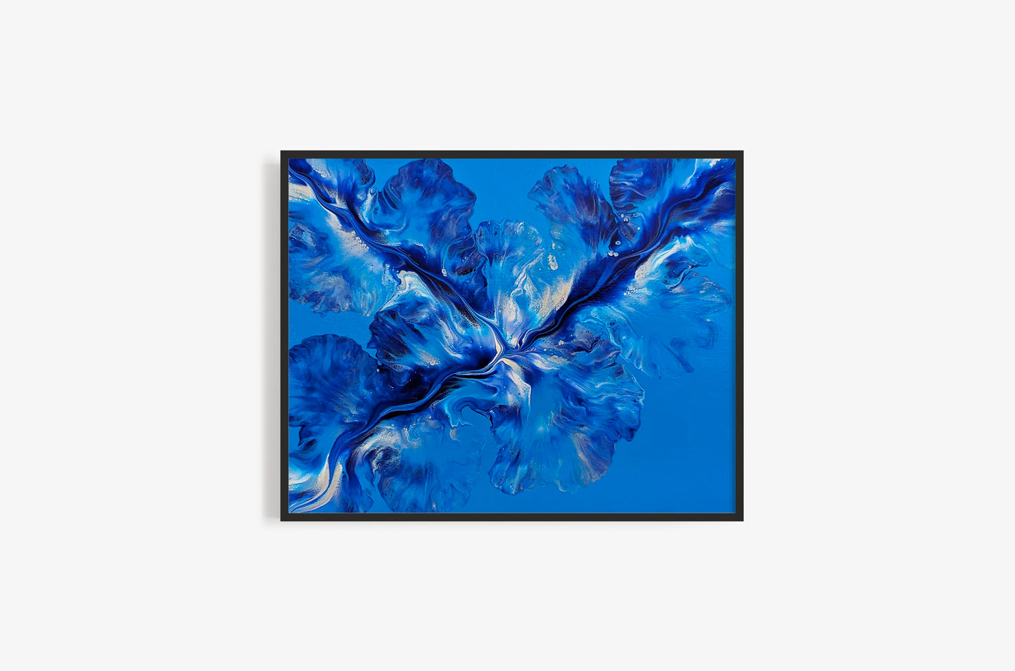 original acrylic fluid artwork named Winter Frost 16x20in