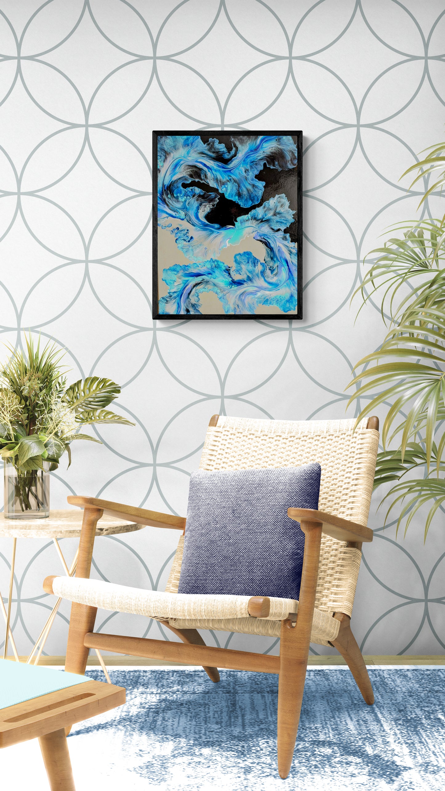 It Comes In Waves - Original Fluid Art Painting