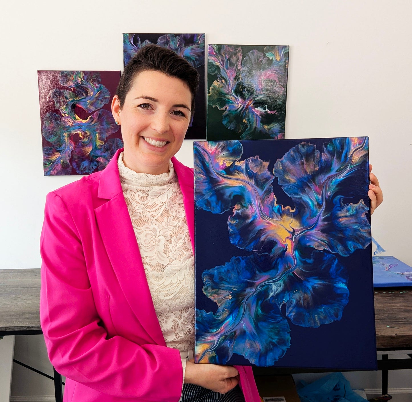 "Nebula Bloom" - Original Fluid Art Painting