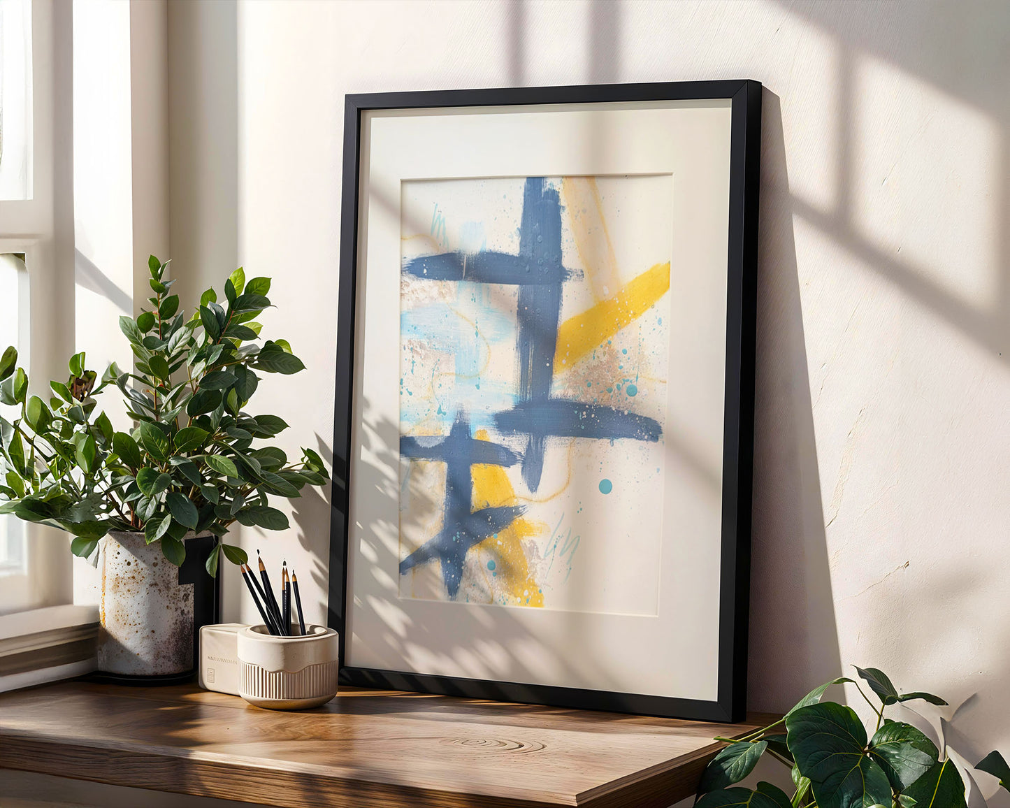 Slate 2 | Original Framed Abstract Paper Painting