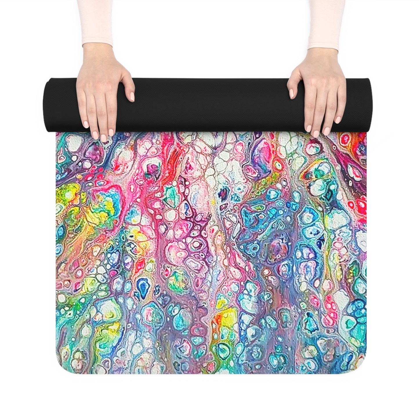 "Rainbow Dragon" Rubber-backed Yoga Mat