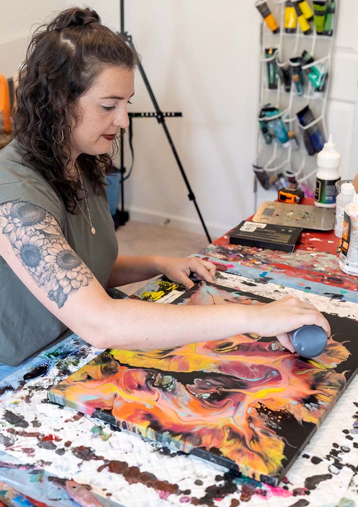 Acrylic fluid artist Abby May