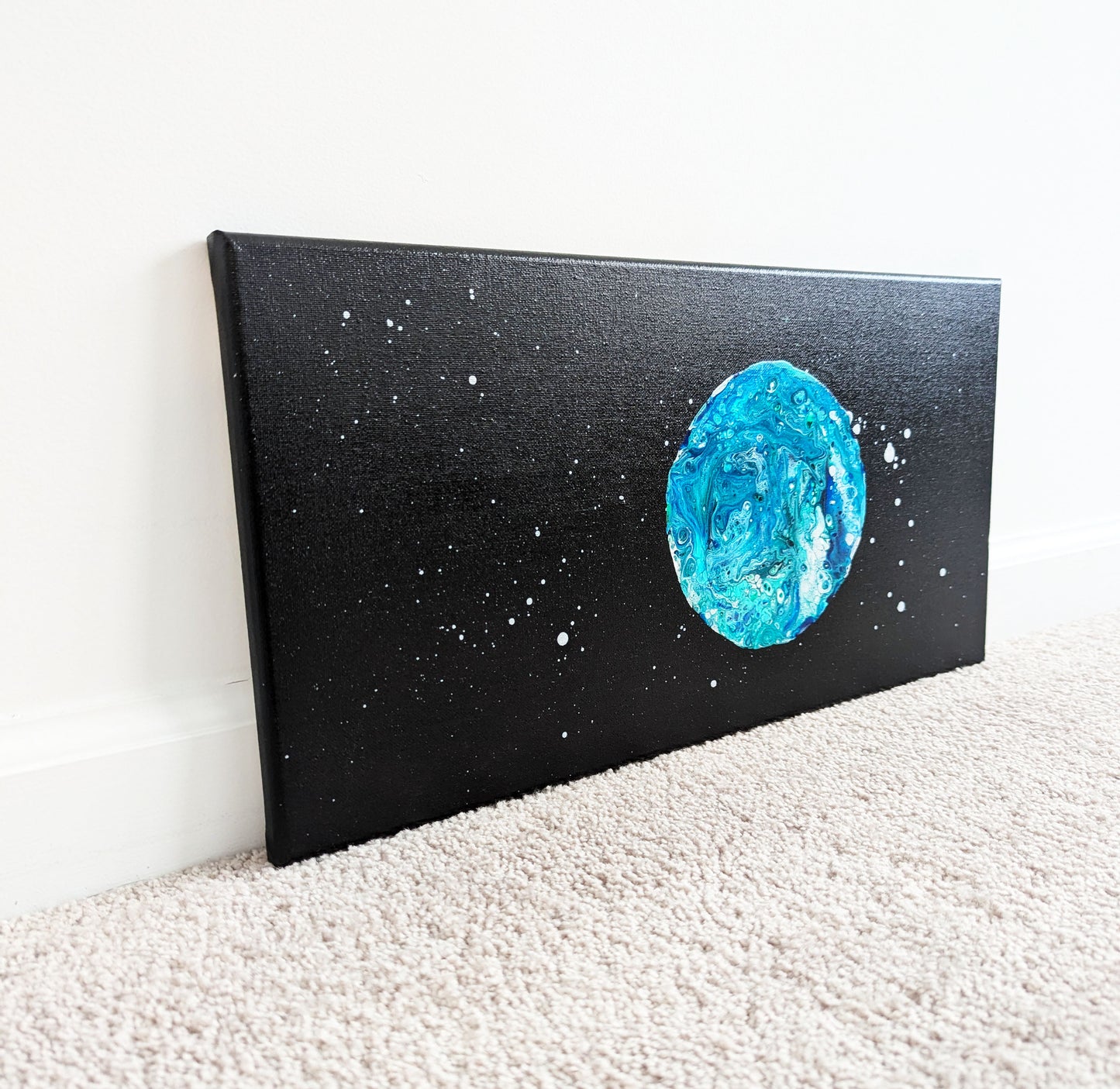 "Blue Moon" - Original Canvas Painting - 10x20in