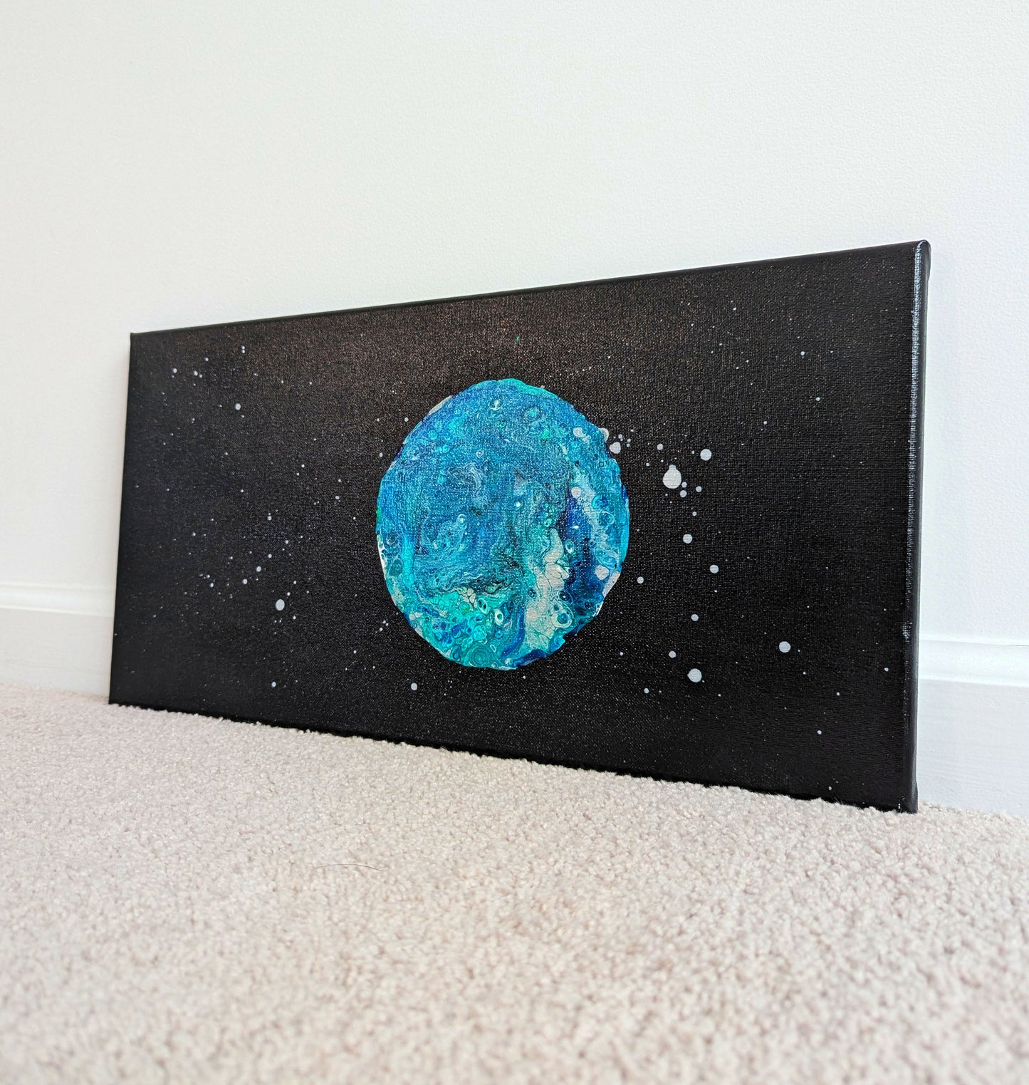 "Blue Moon" - Original Canvas Painting - 10x20in