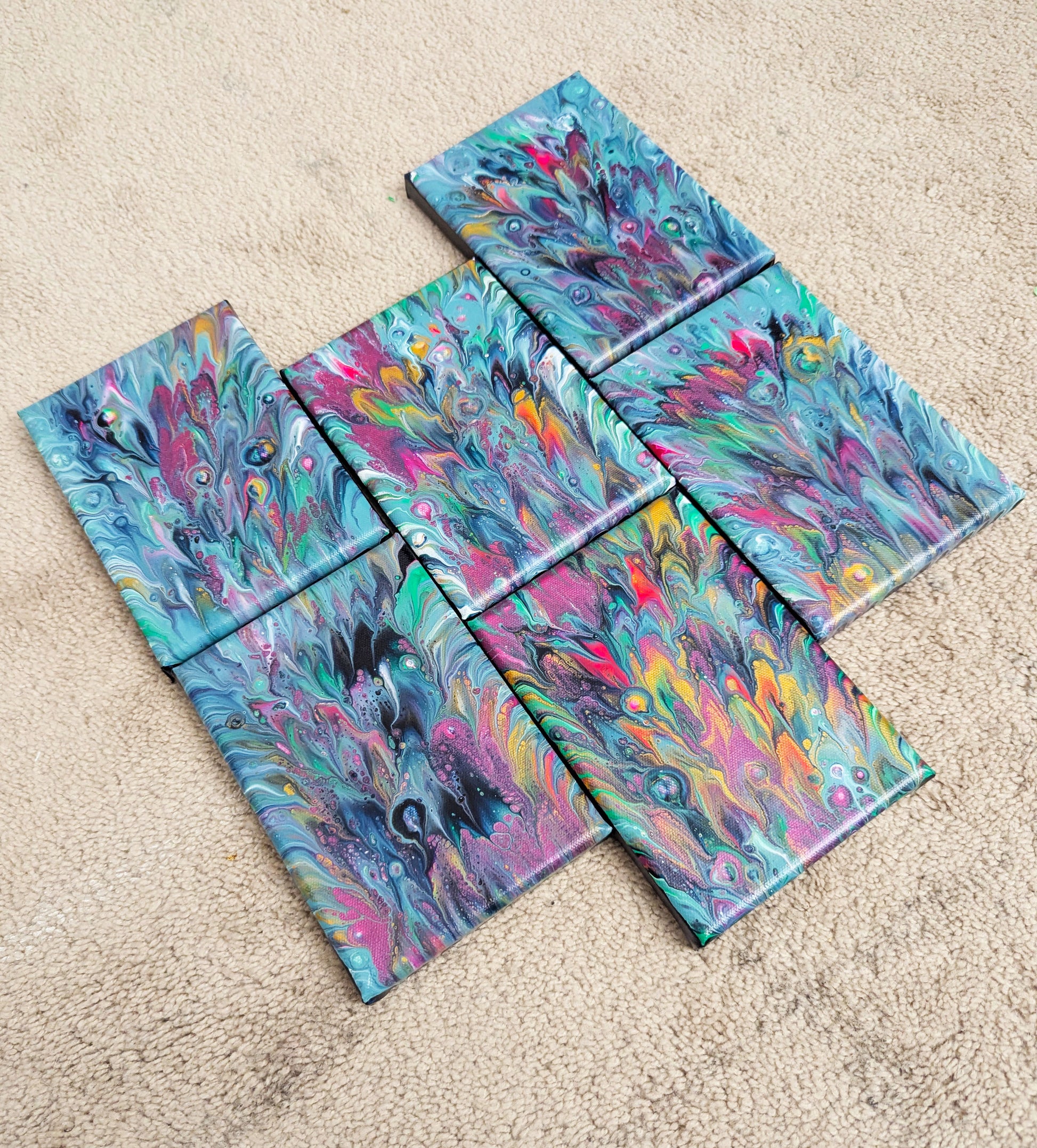 original abstract acrylic fluid art