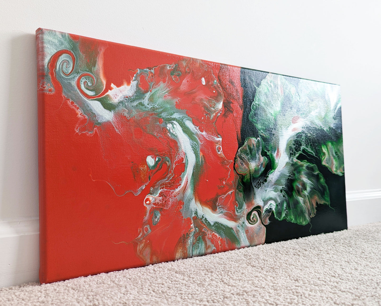 "Celtic Dragon" - Original Canvas Painting - 12x24in