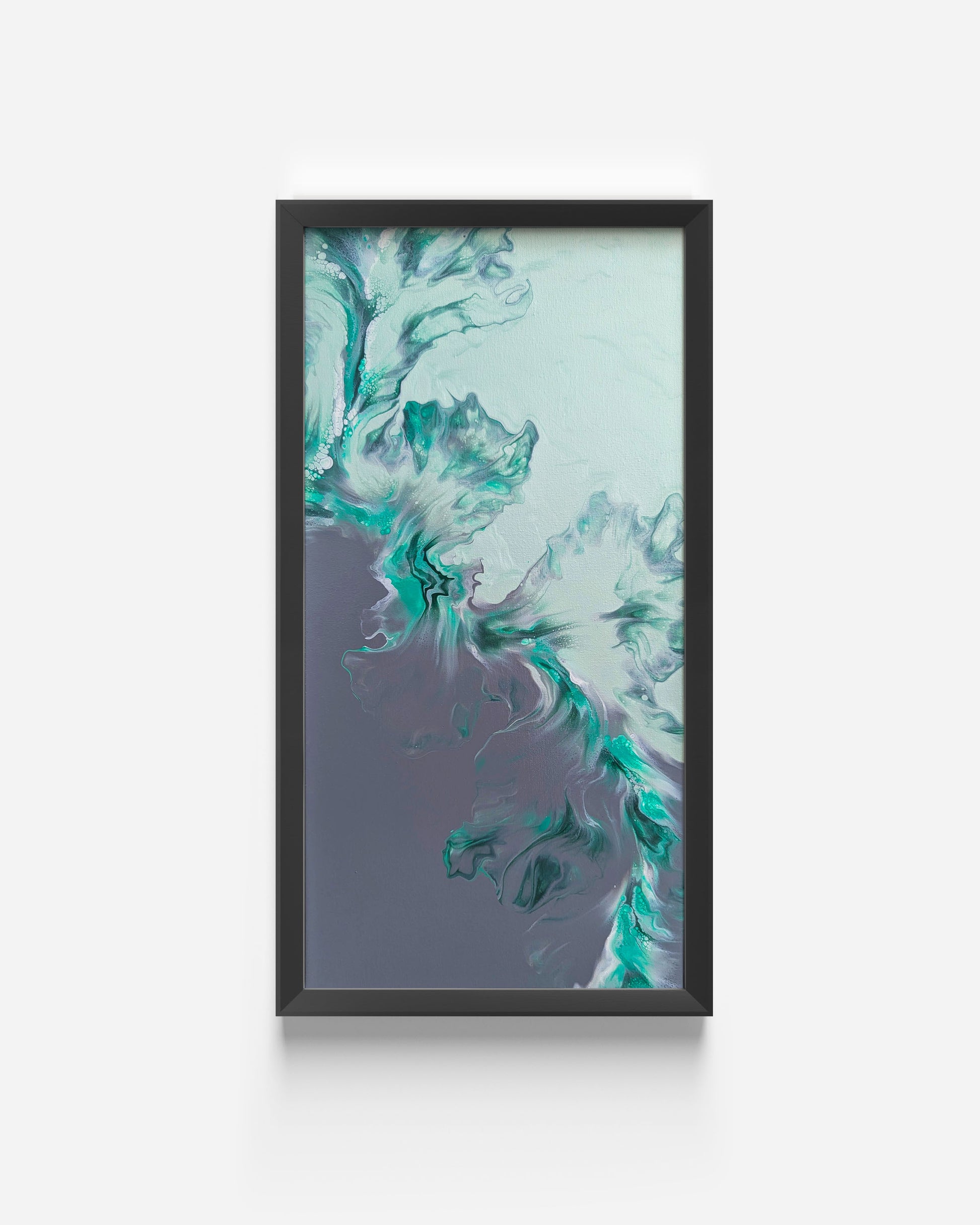 original acrylic fluid artwork named Climbing 12x24in