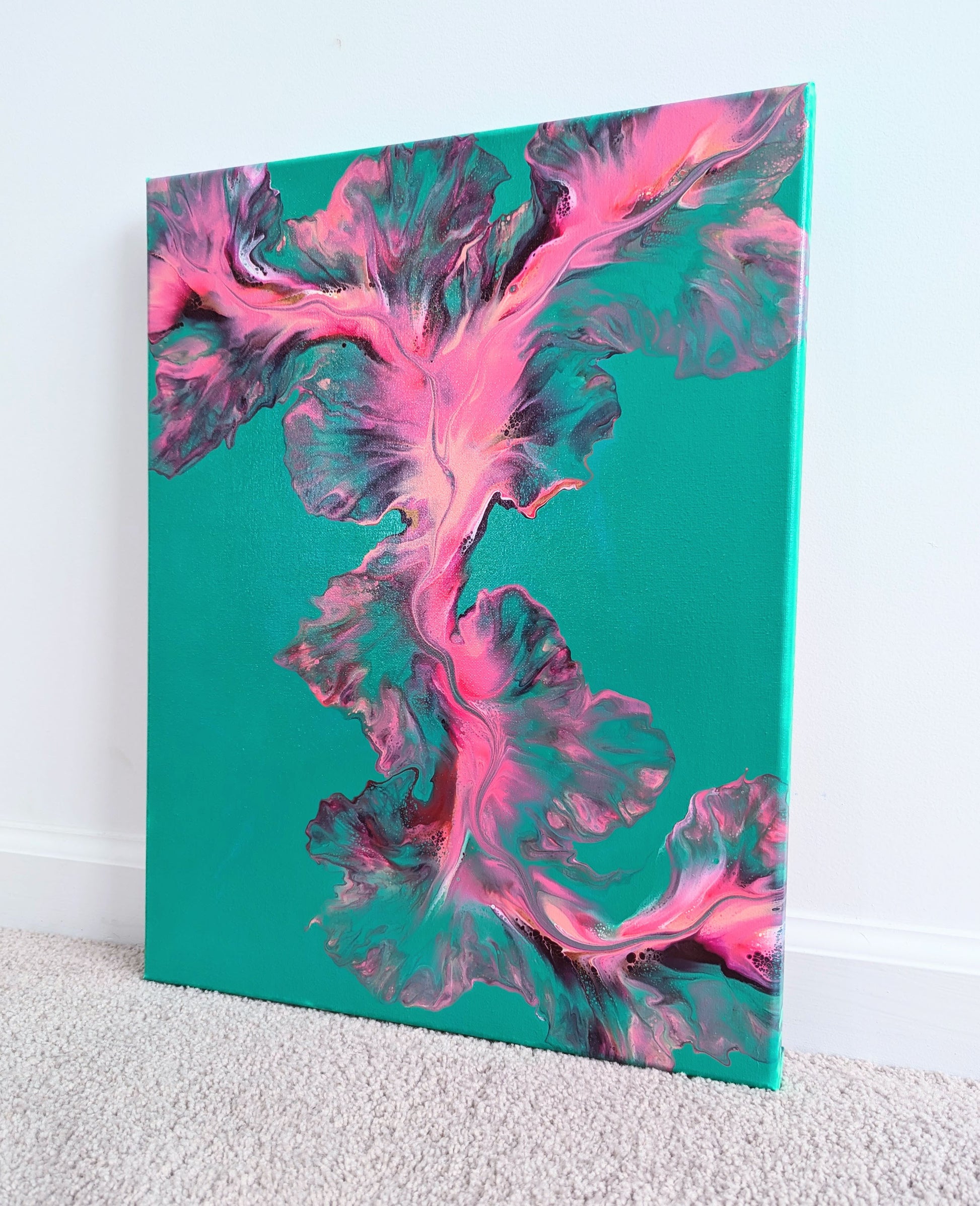 original acrylic fluid artwork named Dancing Queen 16x20in