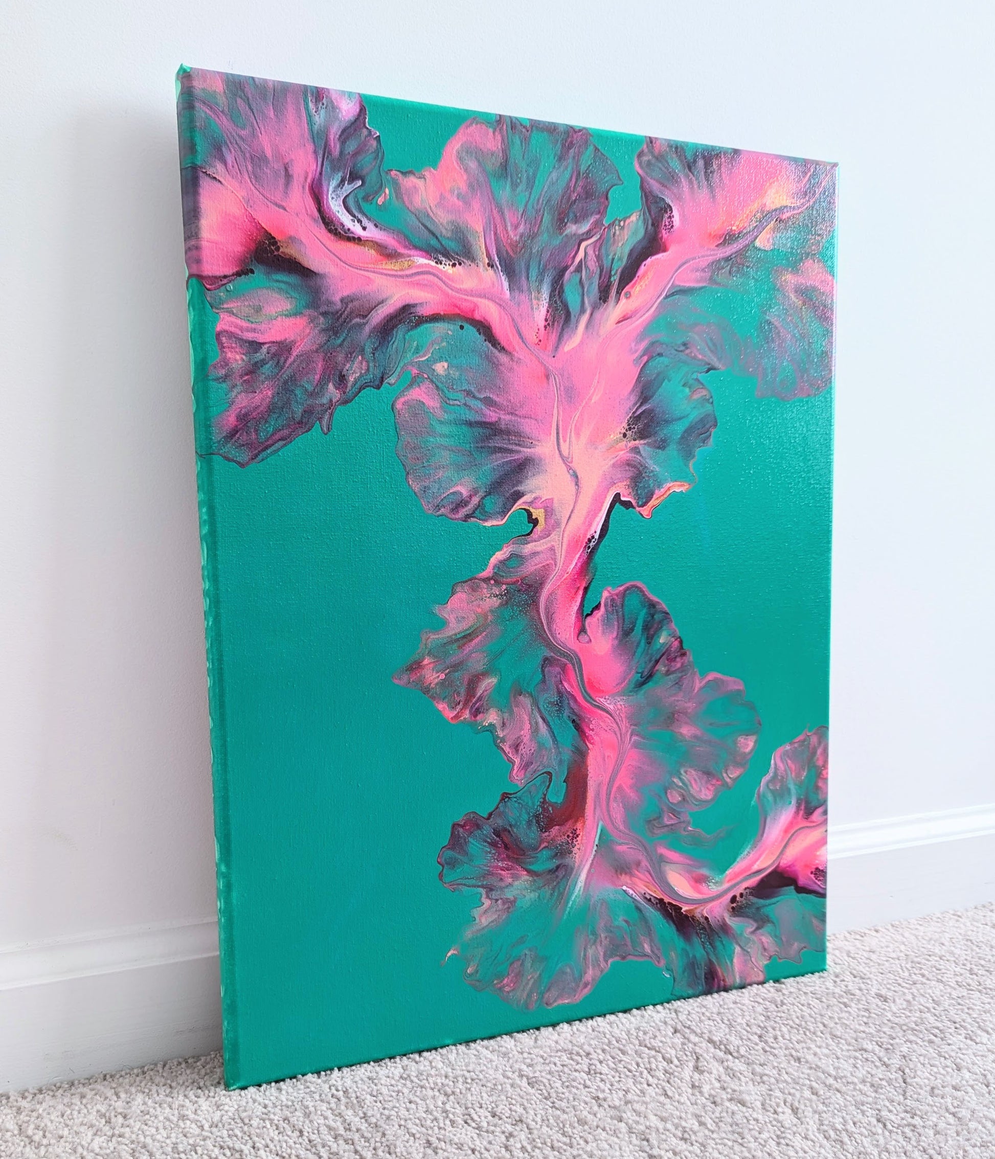 original acrylic fluid artwork named Dancing Queen 16x20in
