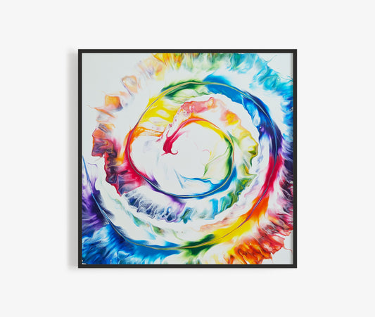original acrylic fluid artwork named Even When It's Raining Keep On Shinning 20x20in