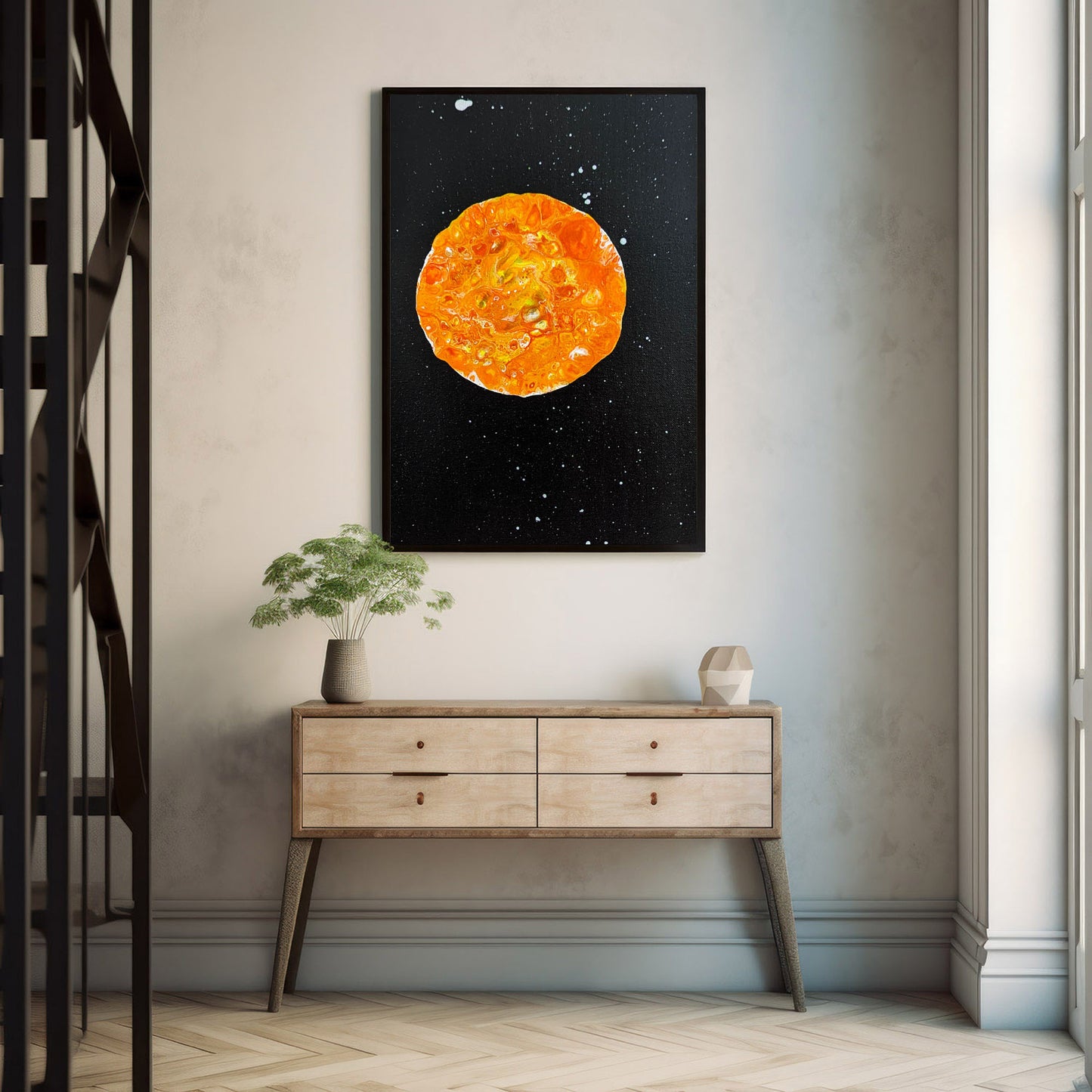 "Harvest Moon" - Original Canvas Painting - 10x20in