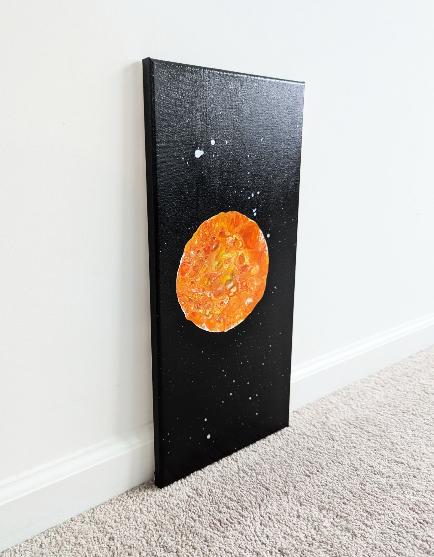 "Harvest Moon" - Original Canvas Painting - 10x20in