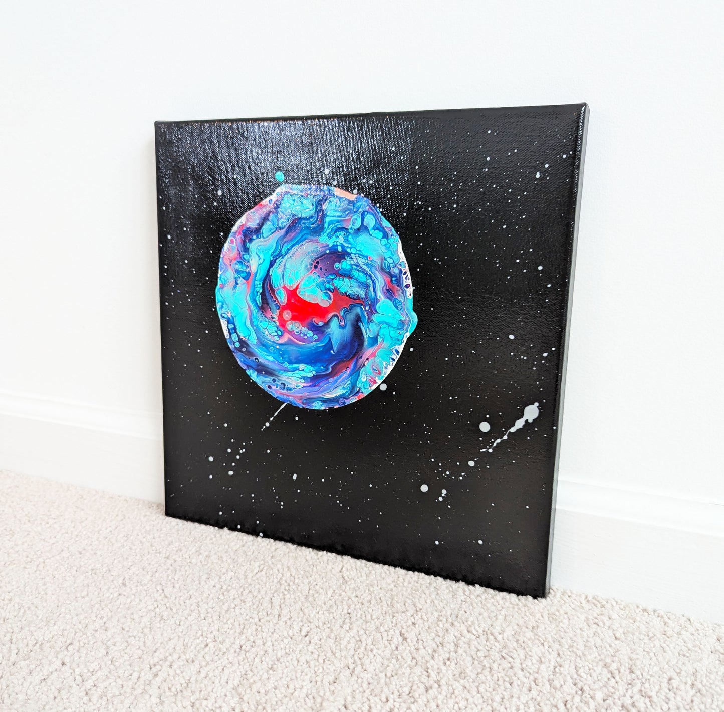 "Her Majesty The Moon" - Original Canvas Painting - 12x12 in