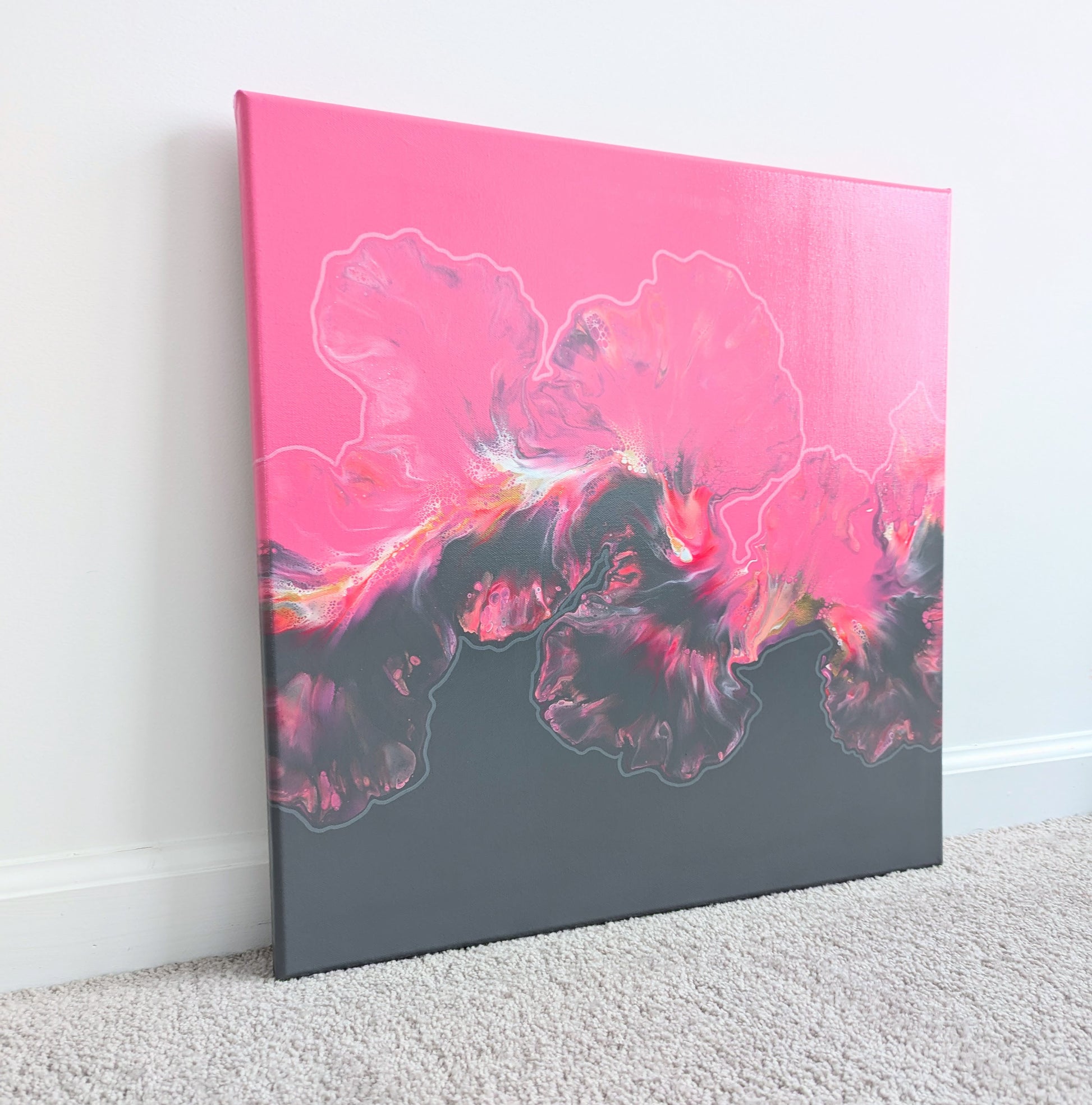 original acrylic fluid artwork named In My Bliss 20x20in
