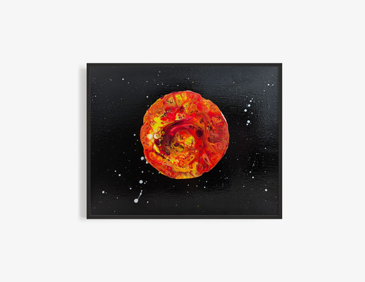 original acrylic fluid artwork named Lunar Eclipse 11x14in