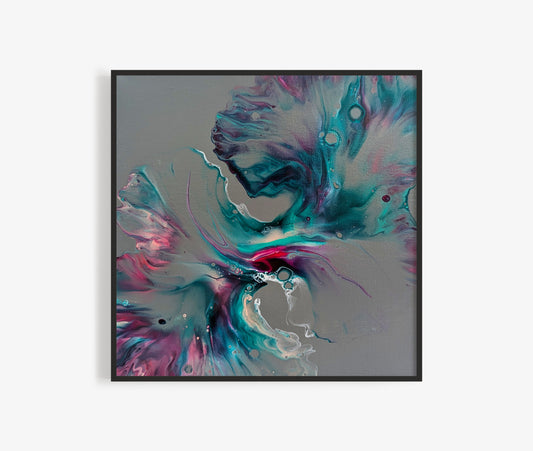 original acrylic fluid artwork named Mystical Breeze 12x12in